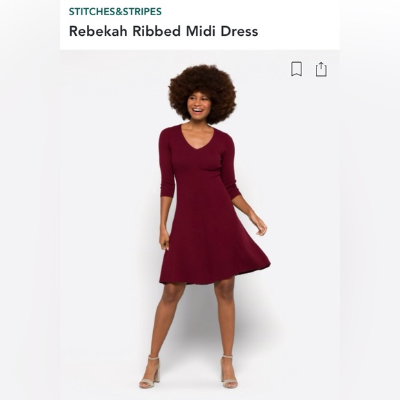 Ribbed Midi Dress - Picture 2 of 5